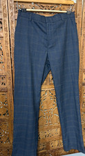 Tommy Hilfiger Pantalones Para Hombre 32X32 Azul Marino Chino Pantalones Oficina Frente Plano Trabajo