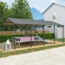 12'x21' Metal Carport Heavy Duty Carport All Weather with Galvanized Steel Roof