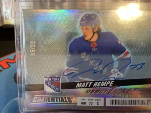 2024-25 Credentials Hockey Matt Rempe Debut Ticket Access Auto 85/99 - Bild 2 von 3