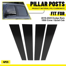 For 2019-2024 Dodge RAM 1500 Black Look Window Pillar Posts Sticker Trim 4PCS
