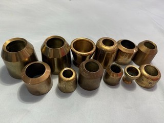 LOT OF 12 CATHOLIC CHURCH ALTAR GOLD BRASS CANDLE FOLLOWERS LARGE SIZED PASCHAL