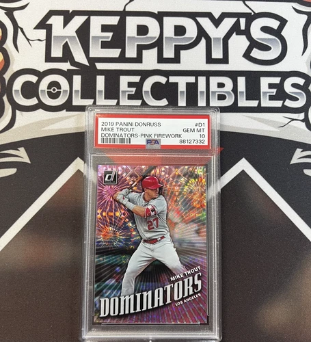 2019 Panini Donruss - Dominators Pink Fireworks #D1 Mike Trout PSA 10