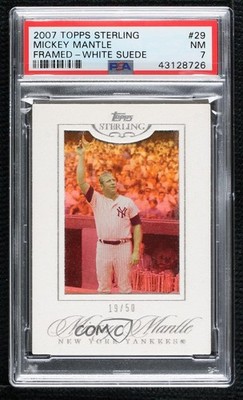 2006 Topps Sterling White Suede 19/50 Mickey Mantle #29 PSA 7 HOF 4f5