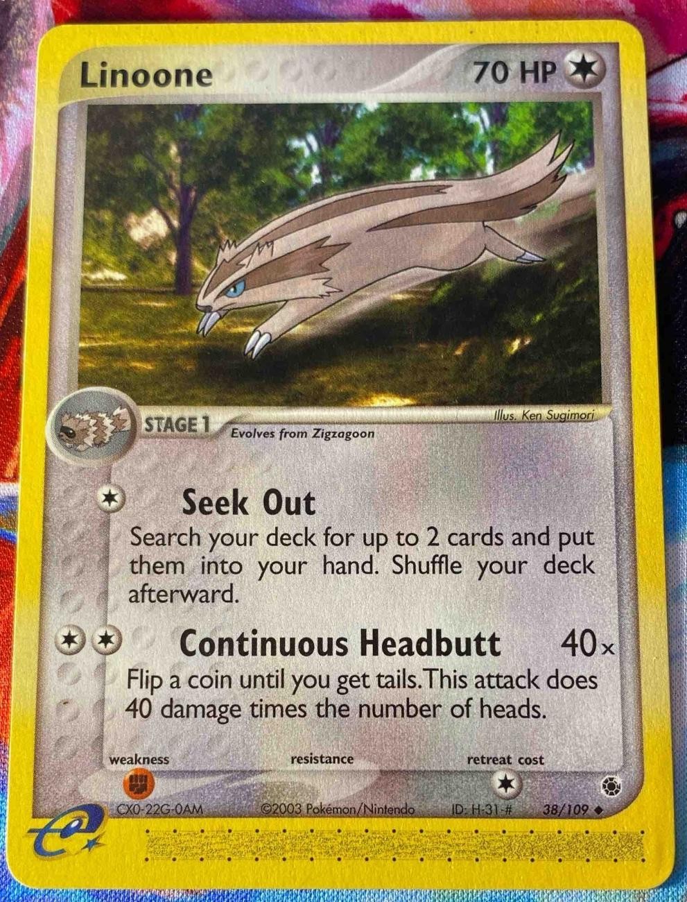 2003 Pokemon EX Ruby & Sapphire Linoone #38/109