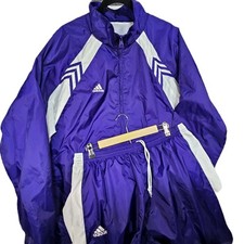 Vtg 90s Adidas Tracksuit Set Mens XL Arrow Windbreaker Jacket Pants Drawstring