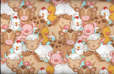 100 cotton novelty fabric "Farm Babies" by Fabric Traditions