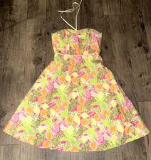 Lilly Pulitzer  Juice Bar Coastal A-line Shift Dress Tie Halter Size 6 EX Cond