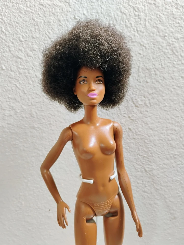 Mattel Barbie Fashionistas афро-американская кукла афро волосы HGM58 голая новый - Изображение 2 из 4