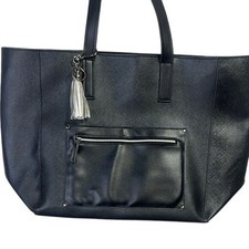 Bath  Body Works Black Tote with Structured Design and Tassel