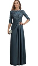 Mother of The Bride Dresses Long Chiffon Lace Wedding Guest Dresses for Women