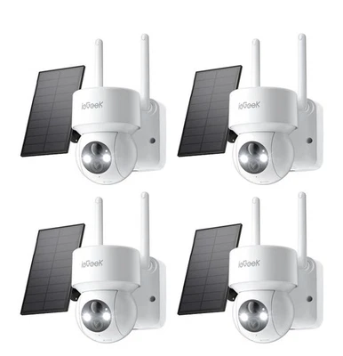 ieGeek 2K Telecamera WiFi Esterno Senza Fili con Pannello Solare Sirena 360