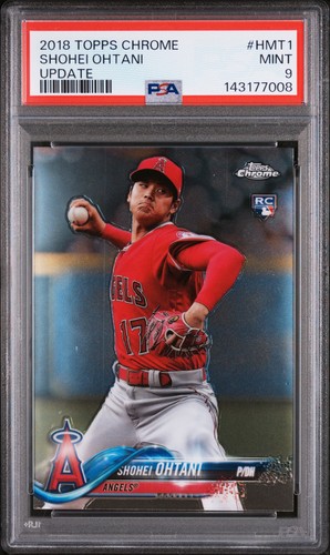2018 TOPPS CHROME UPDATE #HMT1 SHOHEI OHTANI ROOKIE RC PSA 9