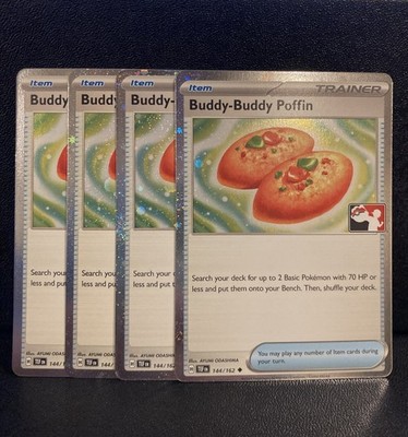4x Buddy-Buddy Poffin Cosmo Holo Pokemon Play! Prize Pack Series 5 Promo Stamp