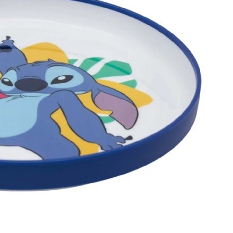 Disney, Rutschfester Kinderteller für Mikrowelle mit Stitch-Druck, Blau-Weiß - Bild 3 von 4