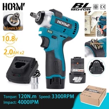 Brushless Impact Wrench 3/8" Driver 120Nm with 2 Battery 1 Charger for Makita