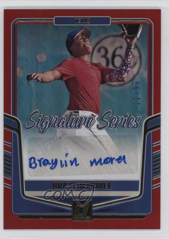 2024 Panini Donruss Signature Series Red 22/99 Braylin Morel #SS-BM Auto 6o3