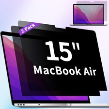 2 Pack Privacy Screen Protector for MacBook Air 15 Inch - Anti Scratch  Glare