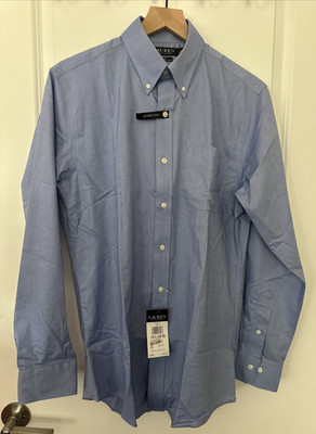 Ralph Lauren Black Label Men Size 16.5 34/35 Button Front Dress Shirt Slim Blue