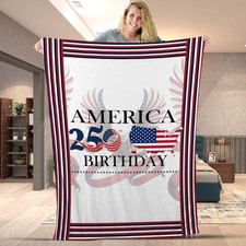 Eagle USA Flag Patriotic 4th Of July America 250th Birthday 1776-2026 Blanket