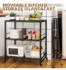 Foldable Dining Cart with Easy To Move BBQ Stand