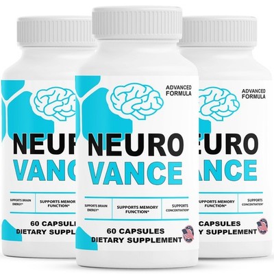 (3 Pack) Neurovance Capsules, Neuro Vance Brain Function and Memory Support
