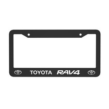 Toyota Rav4 2 Pack 2 Holes Solid Aluminum License Plate Frame Holder Black
