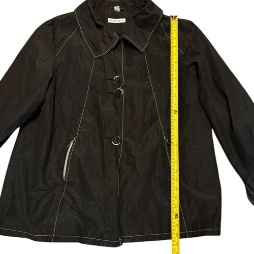 Pendleton Black Swing Trench Coat Jacket P110158 Large - Picture 6 of 7