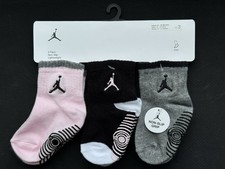 Nike JORDAN JUMPMAN Baby/Toddler No Slip Ankle Socks 3 PAIR 12-24 Months