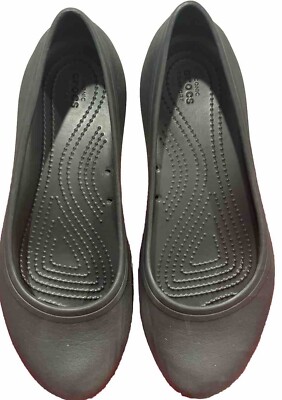 CROCS at Work Flats Comfort Shoes Black Matte Slip Resistant Size 8