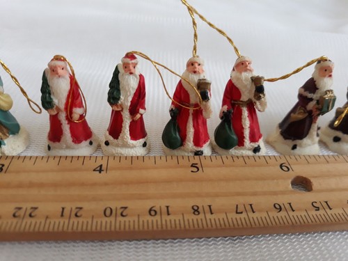 Christmas Victorian Look Miniature Santa Ornaments Variety 18 pc 1" inch or less - Picture 3 of 13