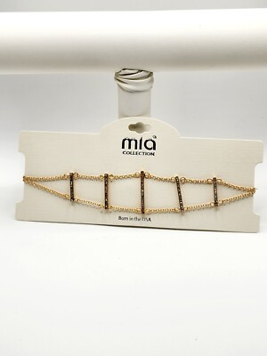 Mia Collection Cubic Zirconia Gold Plated Fashion Choker Necklace
