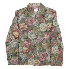 Vintage Koret Womens Blazer Jacket Green 90s Floral M