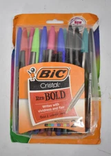 BIC Cristal Xtra Bold Fashion Ballpoint Pens 24 Pack Assorted Colors 1.6mm Tip