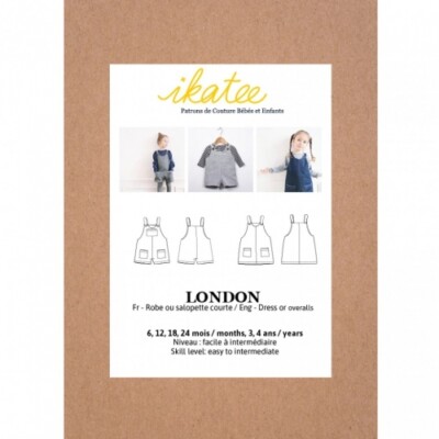 Ikatee Schnittmuster Baby London Kleid & Overall Baby, Kinder 6 Monate - 4 Jahre