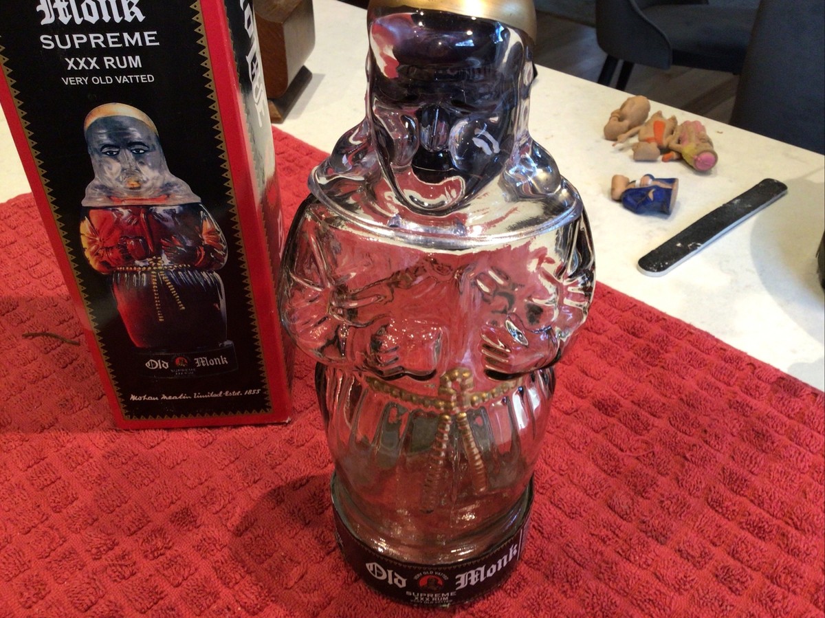 Vintage Old Monk Supreme Rum Bottle and Box | eBay