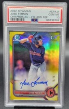 2022 Bowman Jose Fermin YELLOW CHROME REFRACTOR AUTO 75/75 PSA 10 GEM MINT POP 2