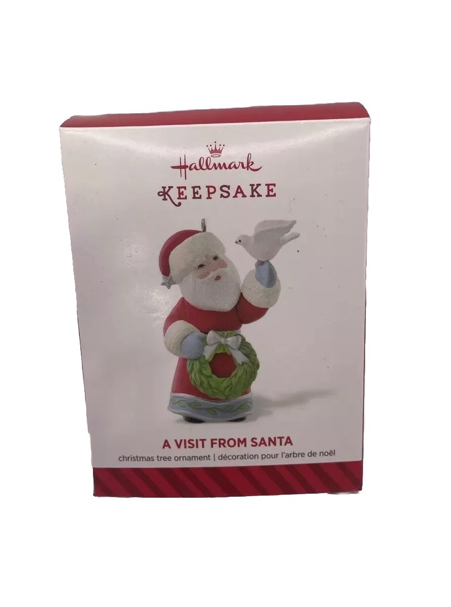 2014 Hallmark Keepsake Ornament A Visit from Santa 6th in Series Wreath Dove