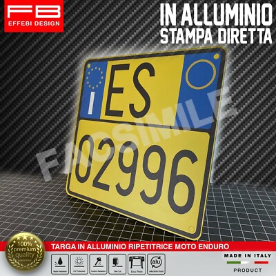 Targa Replica Per Moto Enduro 10x10 Cm - Personalizzabile Con Il Tuo Numero Di Targa