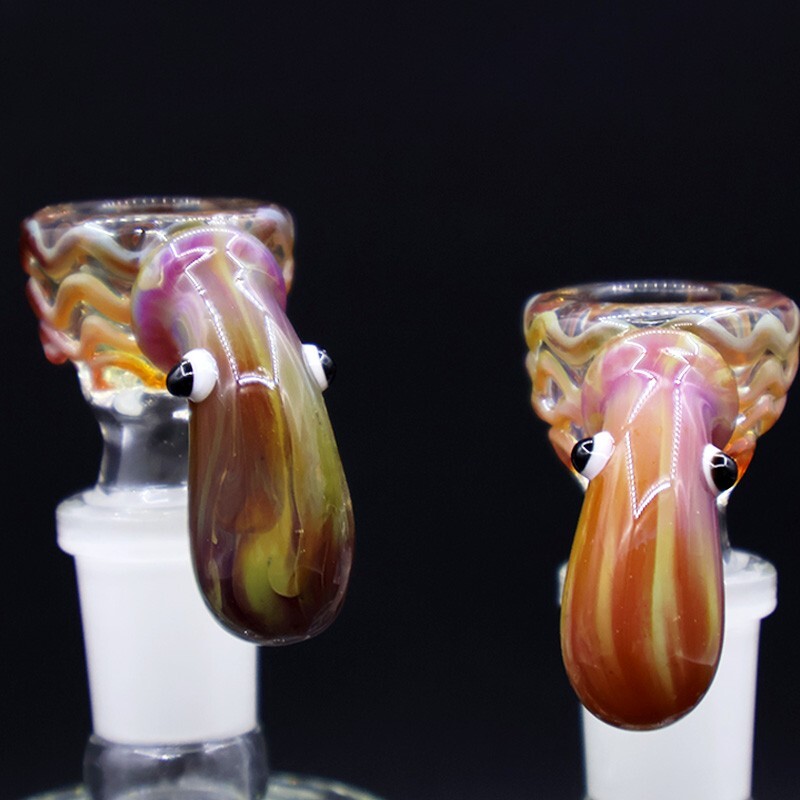 2PCS 14mm Squid Male Glass Bowl for Glass Bong Pipe Slide Replacement