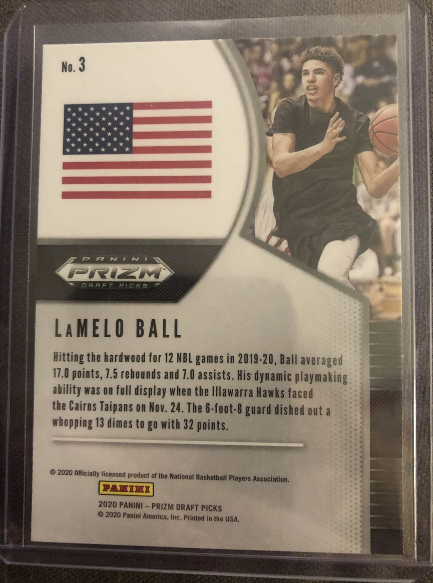 LAMELO BALL PRIZM ROOKIE CARD JERSEY #1 NBL RC HORNETS 2020 Prizm
