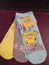Nickelodeon SpongeBob SquarePants Women's 3 Pairs No Show Socks Sz 4-10 BNWT