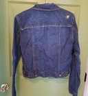 Vintage Women's Denim Jeans Jacket, Distressed Dark Wash,  Button Front, Sz. L — photo 5