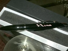 3 LEED'S Boxed Ball Point Fine Pens Black w/the Pink logo "Nina" (ie Nina Shoes)