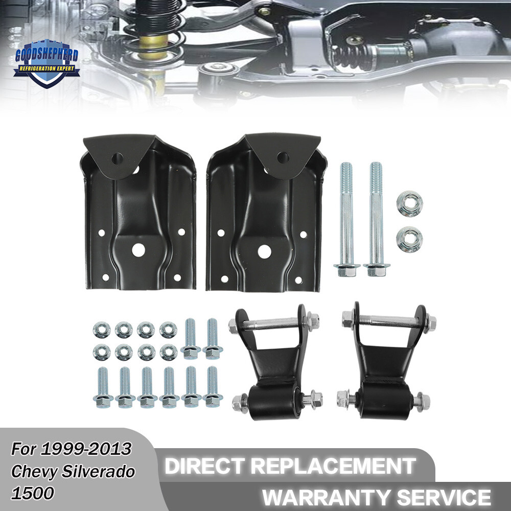 Pair Rear Leaf Spring Hanger Shackle Kit For Chevy Silverado GMC Sierra 2pcs