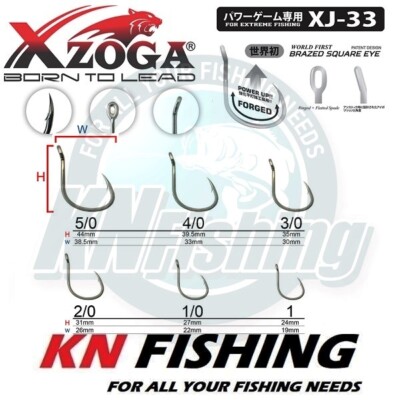 XZOGA XJ33 Power Game Japanese Hooks Big Game Sizes 01 - 5/0 | eBay