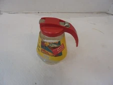 glass syrup server kuhrt brothers clothiers cleaners tripoli iowa red lid 