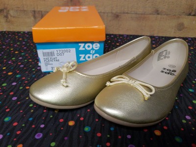 girls flat gold shoes