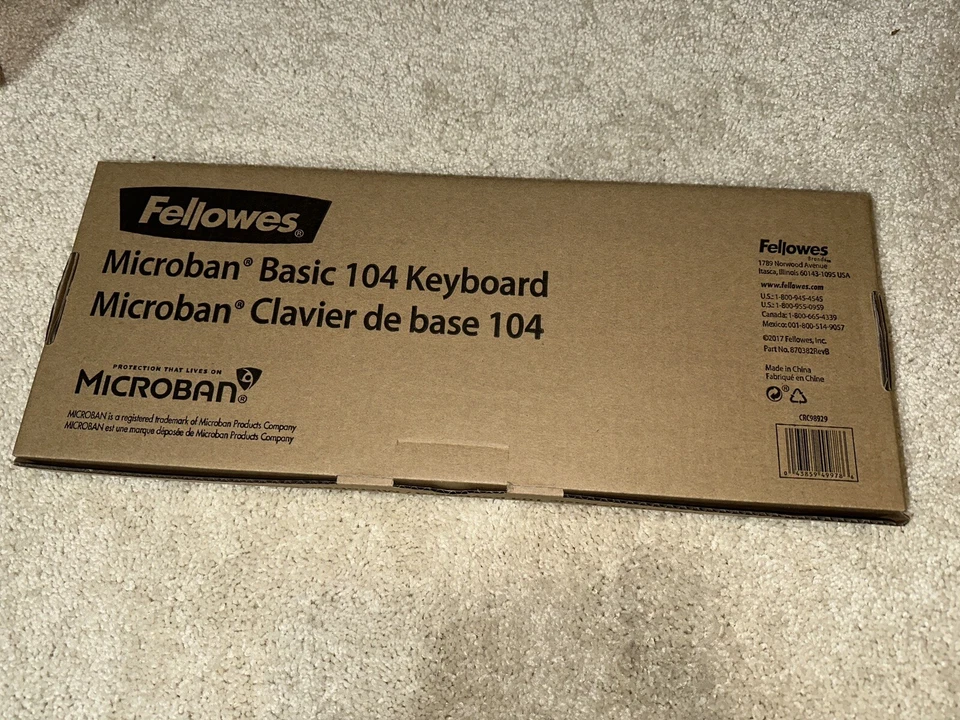 Keyboard Antimicrobial Protection Fellowes Microban Basic 104 USB QTY:5 LOT - Image 3 of 4