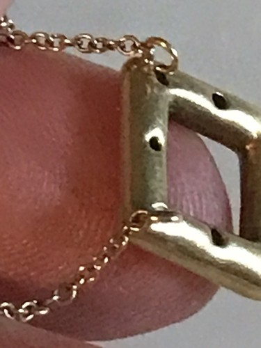 18K massives Gold quadratischer Diamant Anhänger Halskette 17" L SB Punze 750 - Bild 4 von 13