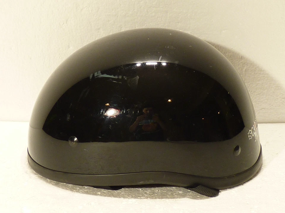 Skid Lid Original DOT Certified Gloss Motorcycle Half Helmet Black S (55-56cm) Foto 2 de 4